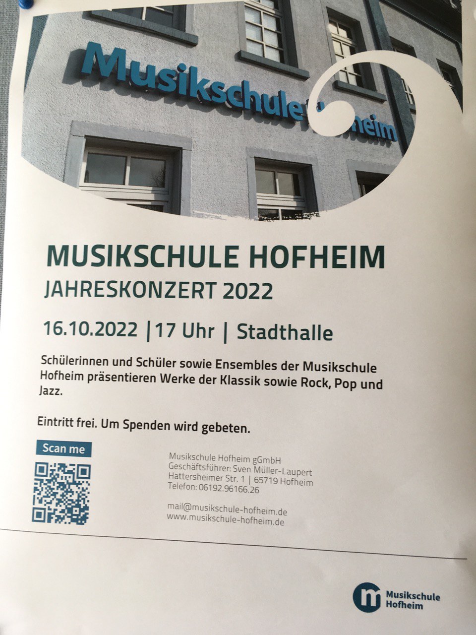 Jahreskonzert 2022, Musikschule Hofheim, 16.10.22, 17 Uhr, Stadthalle